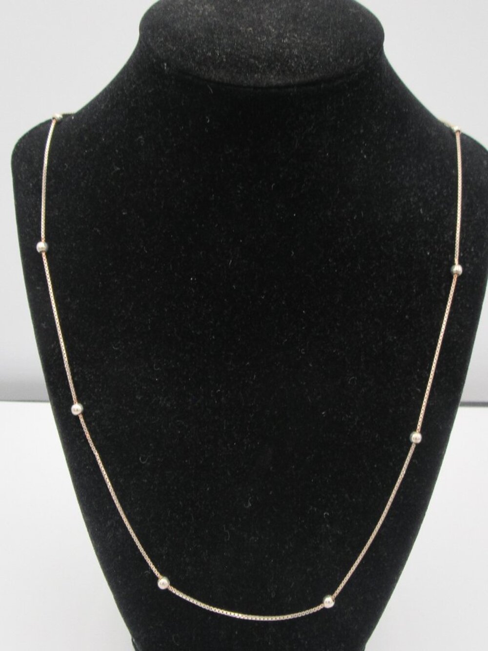 Sterling Silver 925 Italy Satellite Chain Necklace Dainty Bead Italy 28"